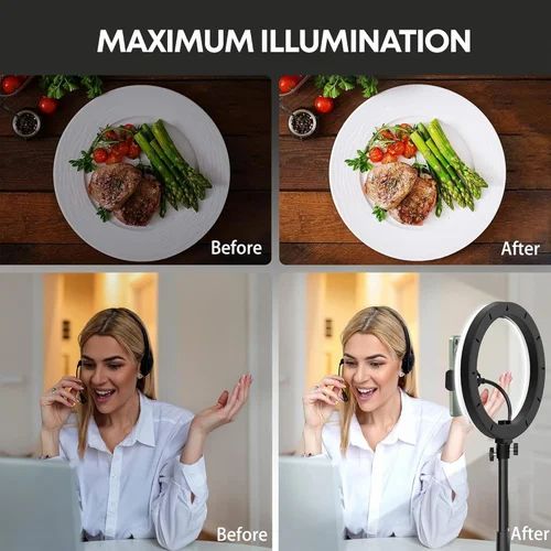 14 Inch LED Ring Light with 7ft Tripod Stand | 3 Color Modes & 9 Brightness Levels - Best Products