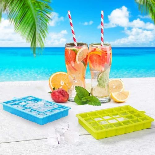 24 Cavity Silicone Ice Cube Tray with Lid | Easy Release Ice Mold for Drinks & Cocktails - Best Products