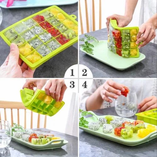 24 Cavity Silicone Ice Cube Tray with Lid | Easy Release Ice Mold for Drinks & Cocktails - Best Products
