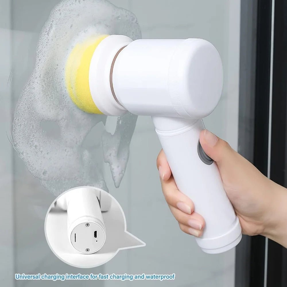 5-in-1 Cordless Electric Cleaning Brush | Rechargeable Kitchen & Bathroom Power Scrubber - Best Products