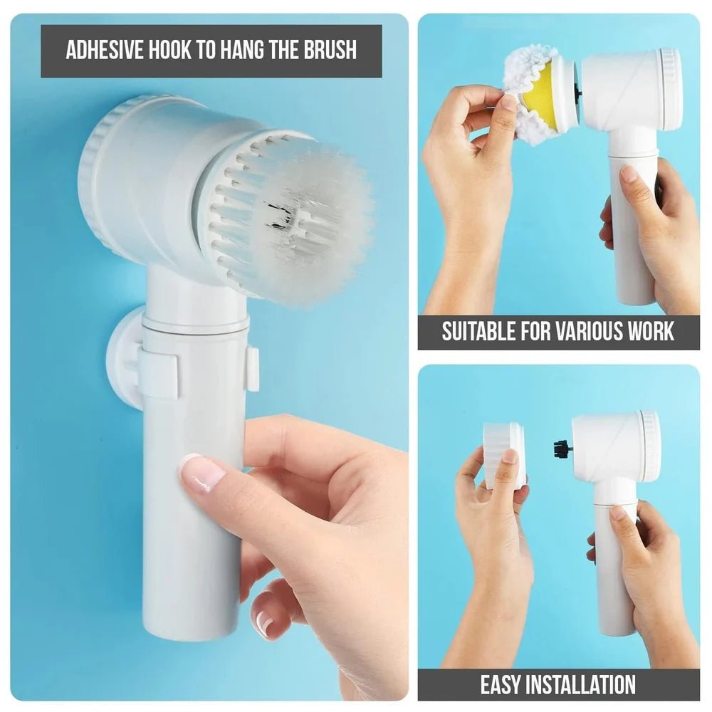 5-in-1 Cordless Electric Cleaning Brush | Rechargeable Kitchen & Bathroom Power Scrubber - Best Products