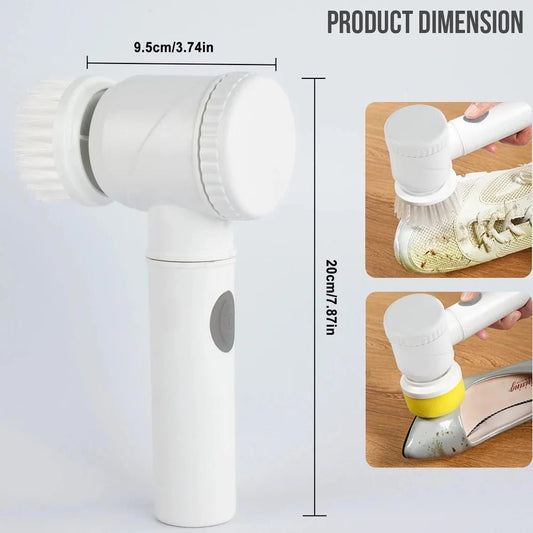 5-in-1 Cordless Electric Cleaning Brush | Rechargeable Kitchen & Bathroom Power Scrubber - Best Products