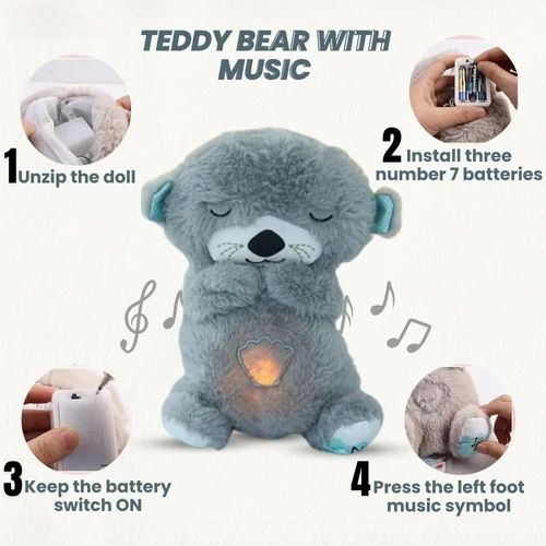 Breathing Teddy Bear with LED Lights & Music | Sleep Soothing Plush Toy for Babies & Kids - Best Products