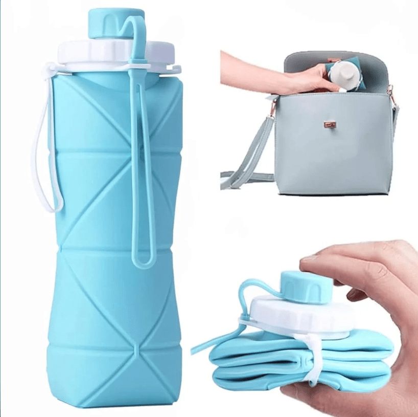 Collapsible Silicone Water Bottle 500ml | Foldable Leak-Proof Travel Water Bottle - Best Products