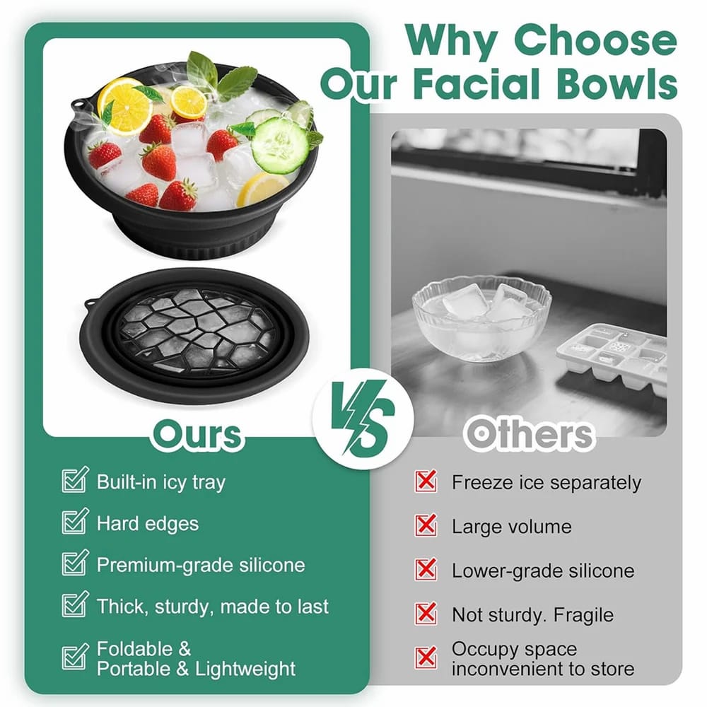 IceGlow™ Silicone Face Ice Bath Bowl | Collapsible Facial Ice Therapy Bowl - Best Products