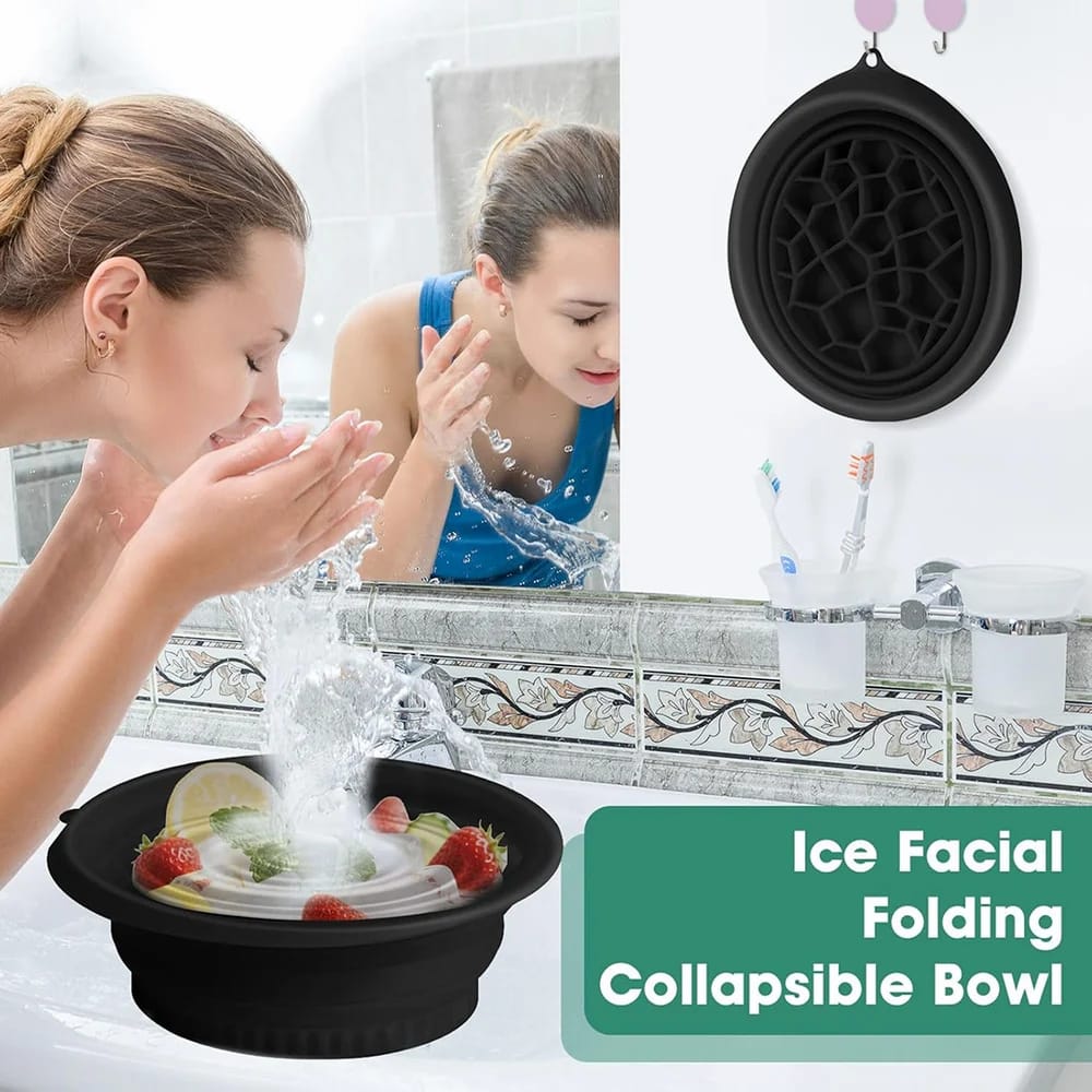 IceGlow™ Silicone Face Ice Bath Bowl | Collapsible Facial Ice Therapy Bowl - Best Products