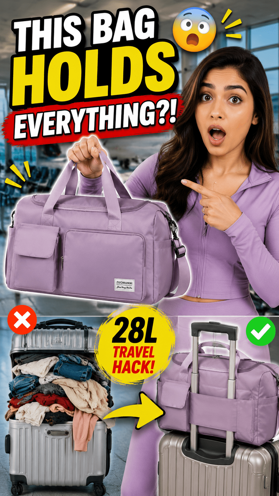 Large Capacity Foldable Travel Duffle Bag | Waterproof Weekend & Gym Luggage Bag - Best Products
