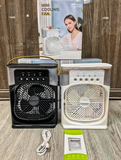 Portable Mini Air Cooler Fan with Mist Spray | 600ml Water Tank | USB Rechargeable | 3 Speed Cooling Fan for Home, Office & Travel - Best Products