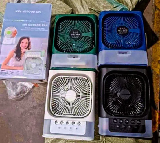 Portable Mini Air Cooler Fan with Mist Spray | 600ml Water Tank | USB Rechargeable | 3 Speed Cooling Fan for Home, Office & Travel - Best Products