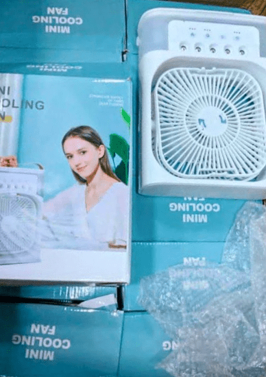Portable Mini Air Cooler Fan with Mist Spray | 600ml Water Tank | USB Rechargeable | 3 Speed Cooling Fan for Home, Office & Travel - Best Products