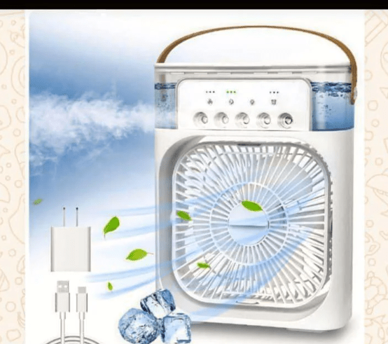 Portable Mini Air Cooler Fan with Mist Spray | 600ml Water Tank | USB Rechargeable | 3 Speed Cooling Fan for Home, Office & Travel - Best Products