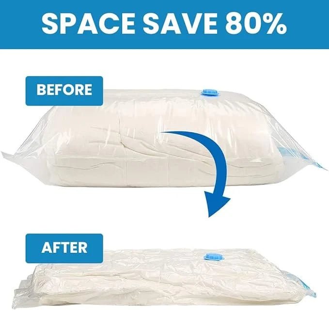 Vacuum Storage Bags with Hand Pump | 5 Reusable Compression Bags for Travel & Clothes Storage - Best Products